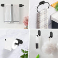 No-Drill Self-Adhesive Brushed Stainless Steel Bathroom Accessory Set