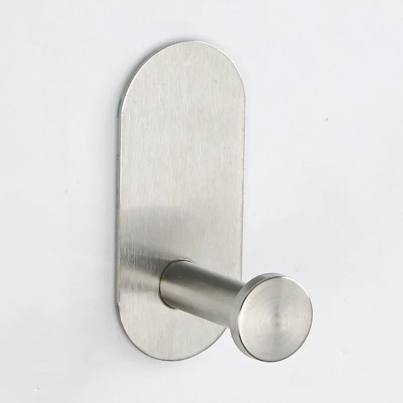 No-Drill Self-Adhesive Brushed Stainless Steel Bathroom Accessory Set