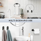 No-Drill Self-Adhesive Brushed Stainless Steel Bathroom Accessory Set