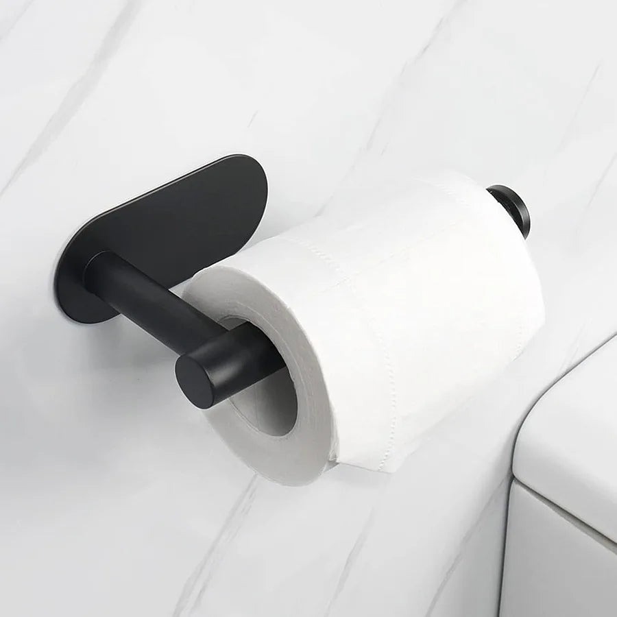 No-Drill Self-Adhesive Brushed Stainless Steel Bathroom Accessory Set