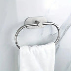 No-Drill Self-Adhesive Brushed Stainless Steel Bathroom Accessory Set