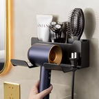No-Drill Self-Adhesive Dual-Layer Silicone-Padded Hair Dryer Holder