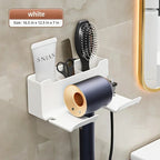 No-Drill Self-Adhesive Dual-Layer Silicone-Padded Hair Dryer Holder
