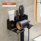 No-Drill Self-Adhesive Dual-Layer Silicone-Padded Hair Dryer Holder