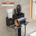 No-Drill Self-Adhesive Dual-Layer Silicone-Padded Hair Dryer Holder