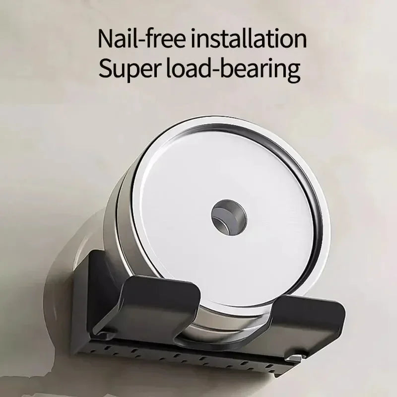 No-Drill Self-Adhesive Dual-Shelf Hair Dryer Holder