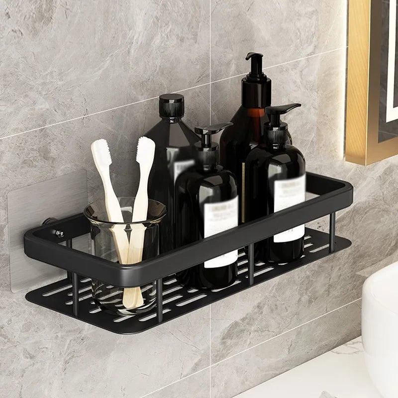 No-Drill Self-Adhesive Rust-Resistant Aluminum Bathroom Shelf