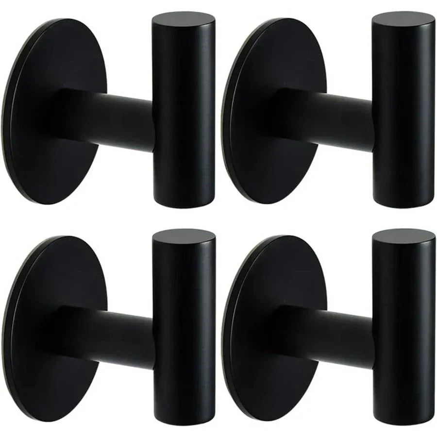 No-Drill Self-Adhesive Rust-Resistant Stainless Steel Wall Hooks (1–3 Hooks)