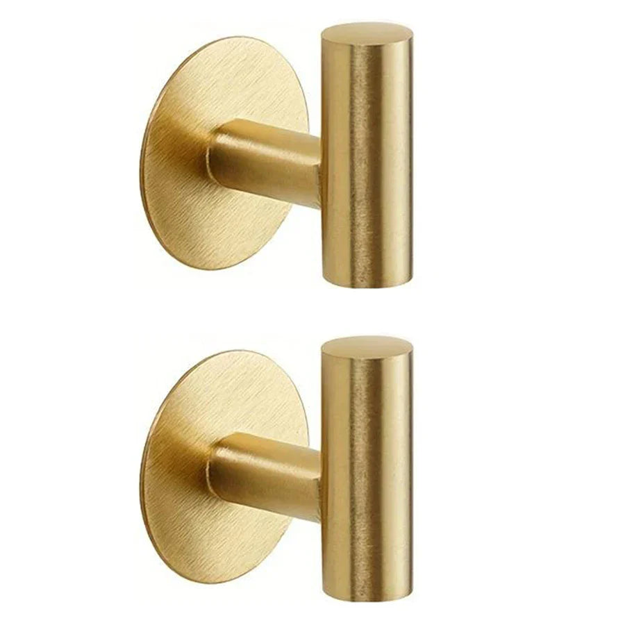 No-Drill Self-Adhesive Rust-Resistant Stainless Steel Wall Hooks (1–3 Hooks)