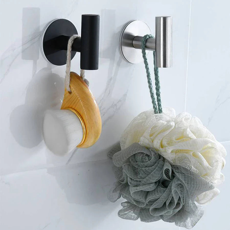 No-Drill Self-Adhesive Rust-Resistant Stainless Steel Wall Hooks (1–3 Hooks)