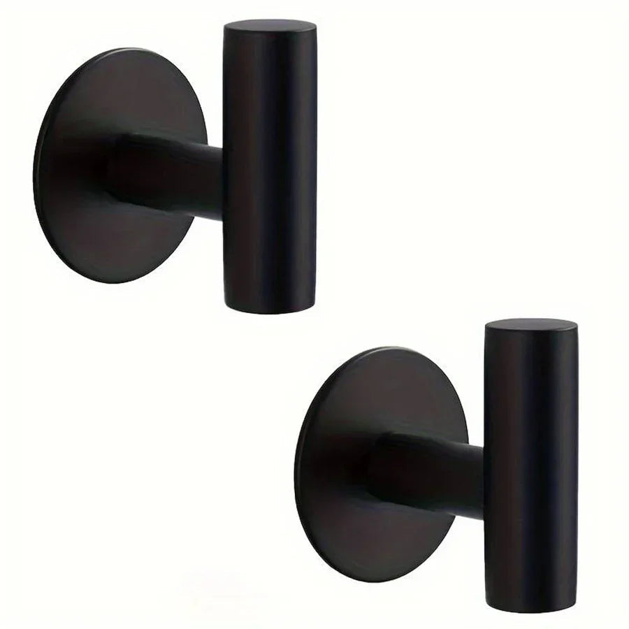 No-Drill Self-Adhesive Rust-Resistant Stainless Steel Wall Hooks (1–3 Hooks)