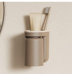 No-Drill Self-Adhesive Space-Saving Toothbrush & Cup Holder (2-in-1)