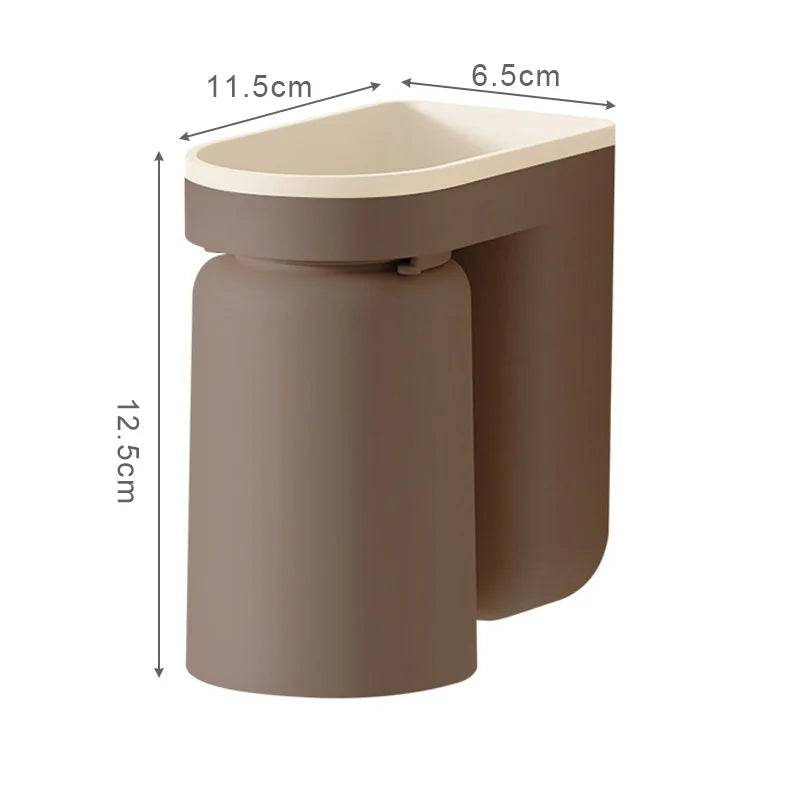 No-Drill Self-Adhesive Space-Saving Toothbrush & Cup Holder (2-in-1)