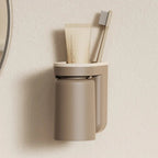 No-Drill Self-Adhesive Space-Saving Toothbrush & Cup Holder (2-in-1)