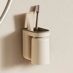No-Drill Self-Adhesive Space-Saving Toothbrush & Cup Holder (2-in-1)