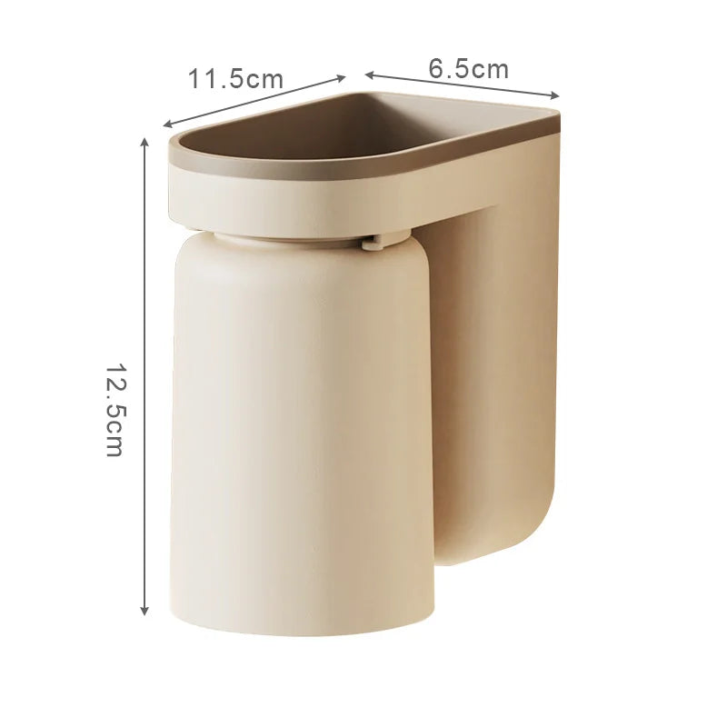 No-Drill Self-Adhesive Space-Saving Toothbrush & Cup Holder (2-in-1)