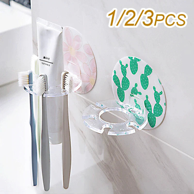No-Drill Self-Adhesive Water-Resistant Toothbrush & Bathroom Organizer