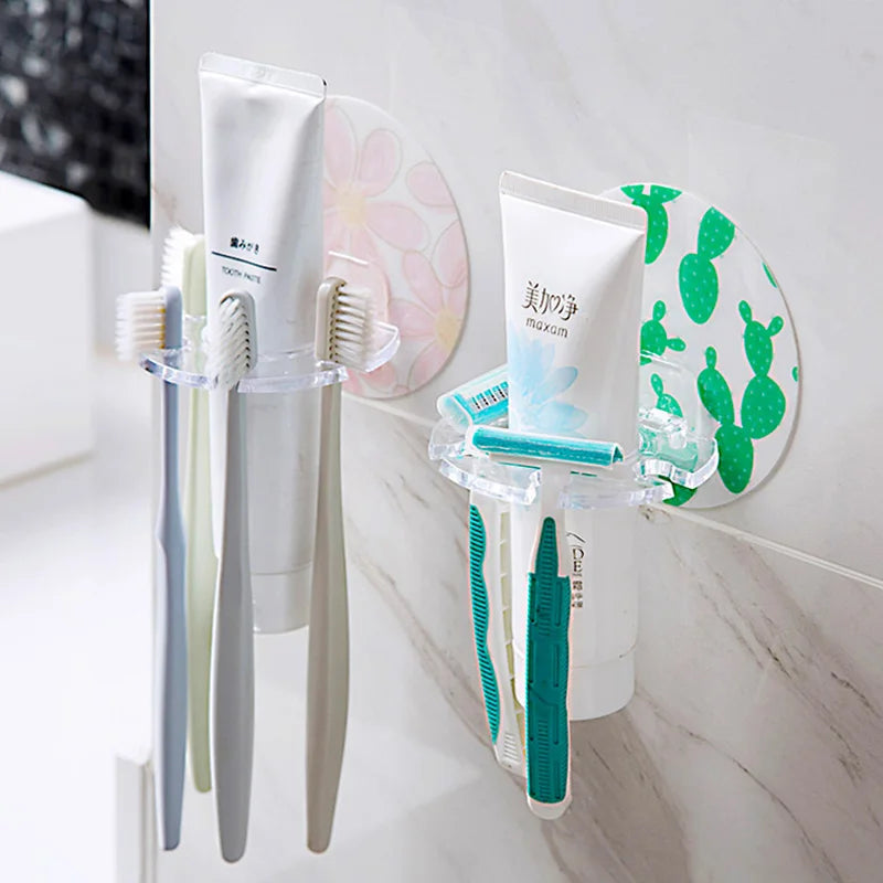 No-Drill Self-Adhesive Water-Resistant Toothbrush & Bathroom Organizer