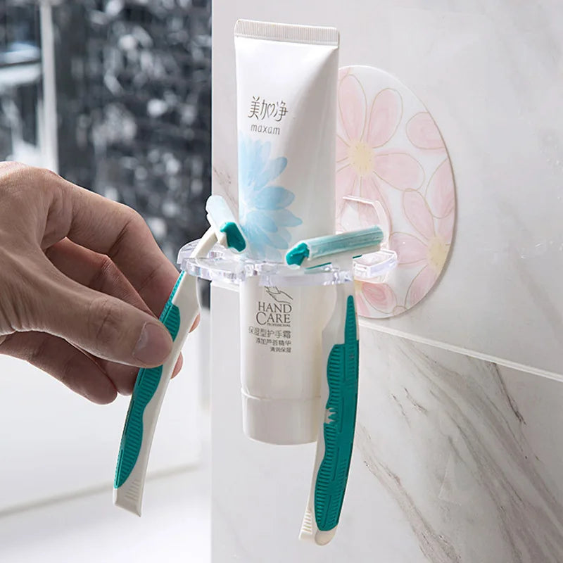 No-Drill Self-Adhesive Water-Resistant Toothbrush & Bathroom Organizer