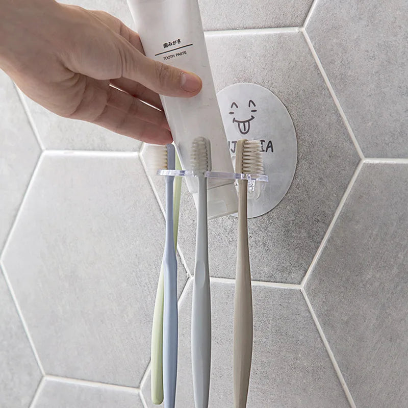 No-Drill Self-Adhesive Water-Resistant Toothbrush & Bathroom Organizer