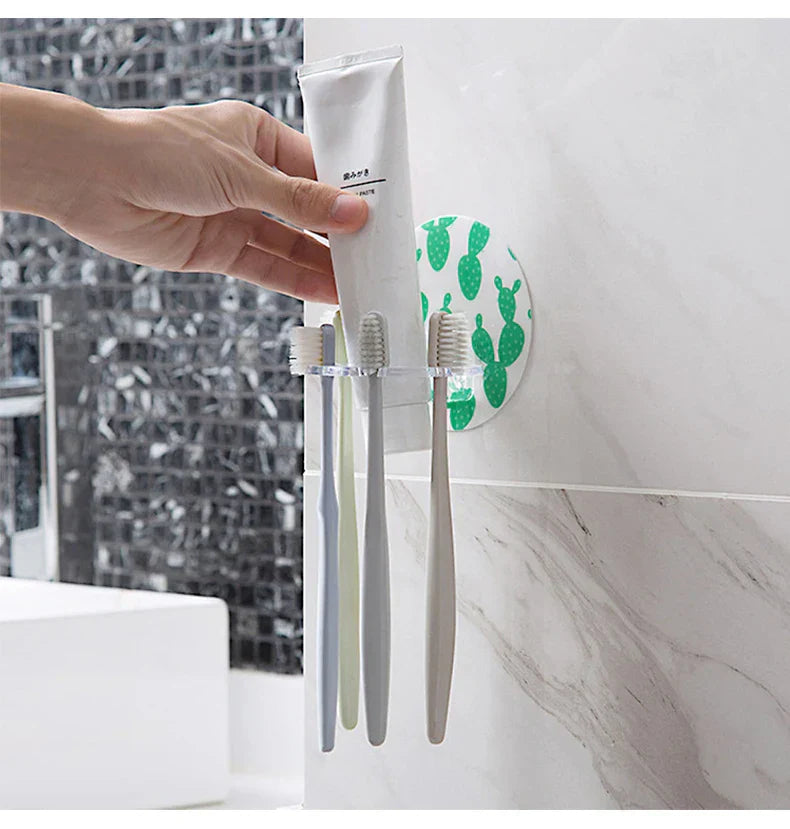 No-Drill Self-Adhesive Water-Resistant Toothbrush & Bathroom Organizer
