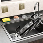 No-Drill Self-Draining Aluminum Sink Organizer (With Removable Tray)