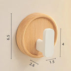 No-Drill Solid Walnut Wall Hook (Single Hook)