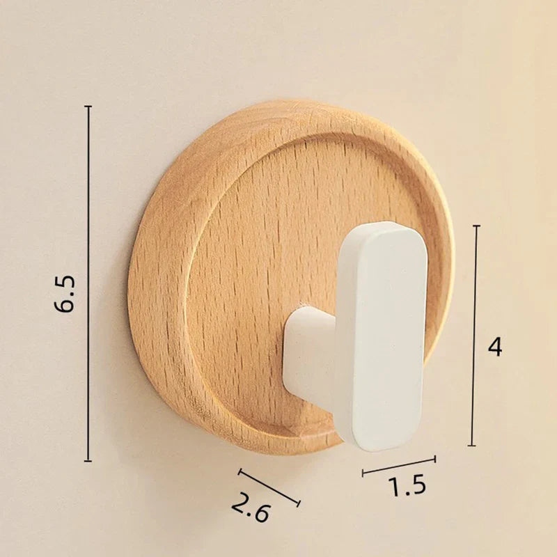 No-Drill Solid Walnut Wall Hook (Single Hook)