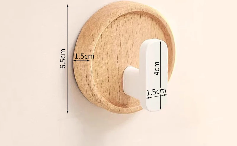 No-Drill Solid Walnut Wall Hook (Single Hook)