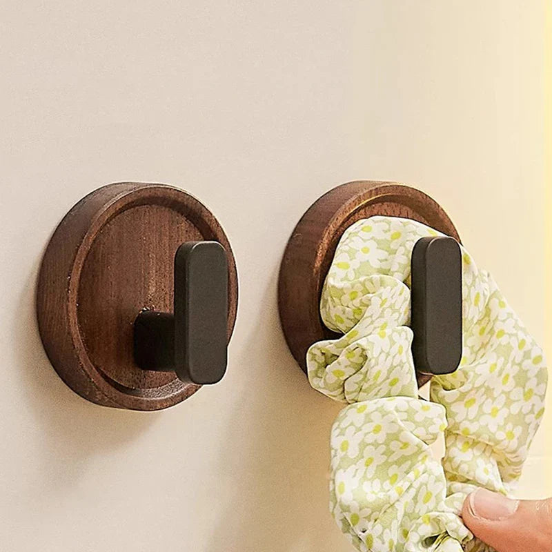 No-Drill Solid Walnut Wall Hook (Single Hook)