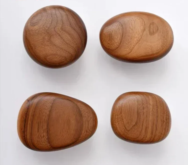 No-Drill Solid Wood Pebble Wall Hook