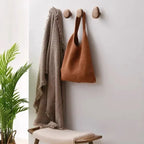 No-Drill Solid Wood Pebble Wall Hook