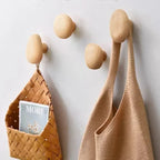 No-Drill Solid Wood Pebble Wall Hook