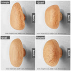 No-Drill Solid Wood Pebble Wall Hook