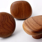 No-Drill Solid Wood Pebble Wall Hook