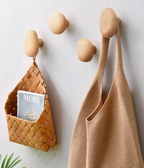 No-Drill Solid Wood Pebble Wall Hook