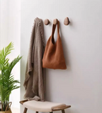 No-Drill Solid Wood Pebble Wall Hook