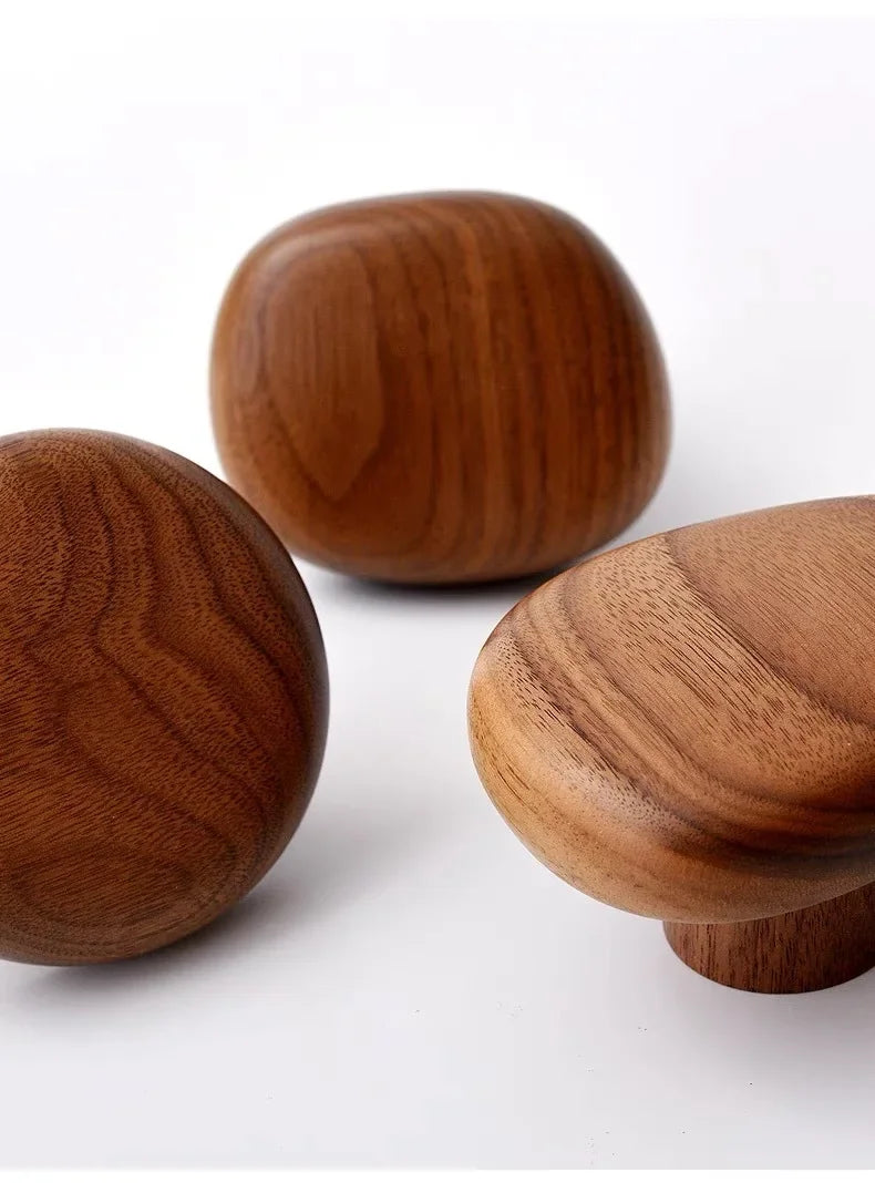 No-Drill Solid Wood Pebble Wall Hook