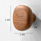 No-Drill Solid Wood Pebble Wall Hook