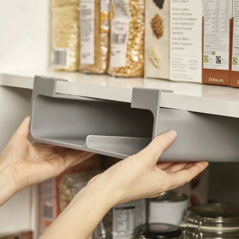No-Drill Space-Saving Wrap & Foil Kitchen Organizer Shelf