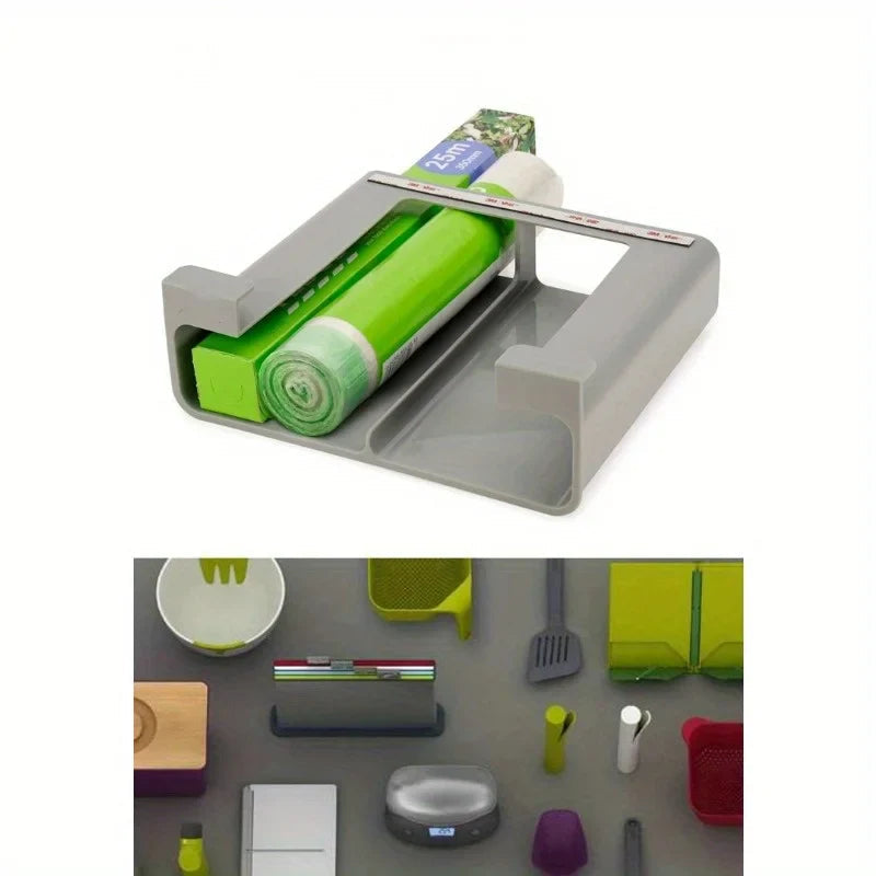 No-Drill Space-Saving Wrap & Foil Kitchen Organizer Shelf