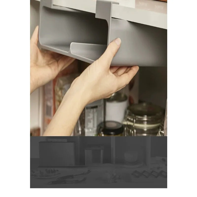No-Drill Space-Saving Wrap & Foil Kitchen Organizer Shelf