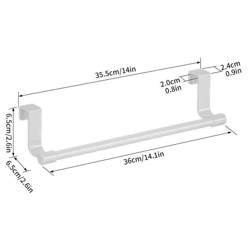 No-Drill Stainless Steel Over-the-Door Towel Rack