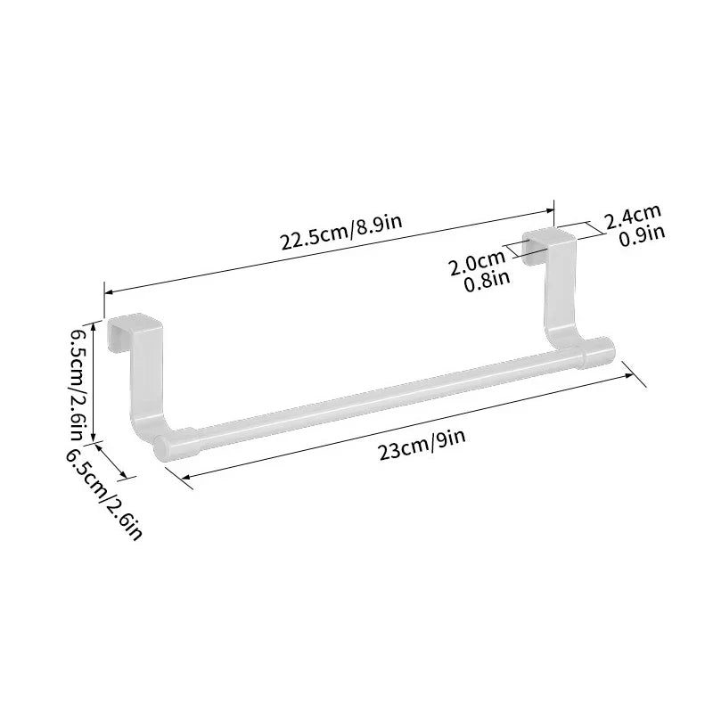 No-Drill Stainless Steel Over-the-Door Towel Rack