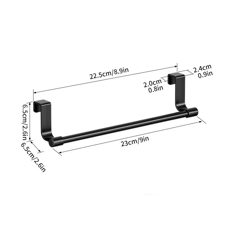 No-Drill Stainless Steel Over-the-Door Towel Rack