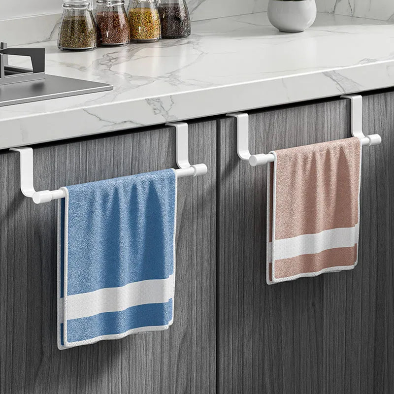 No-Drill Stainless Steel Over-the-Door Towel Rack