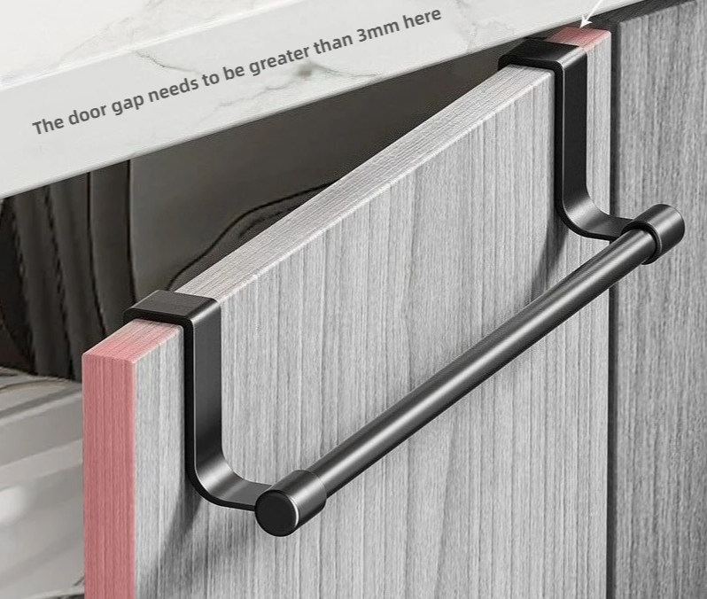 No-Drill Stainless Steel Over-the-Door Towel Rack