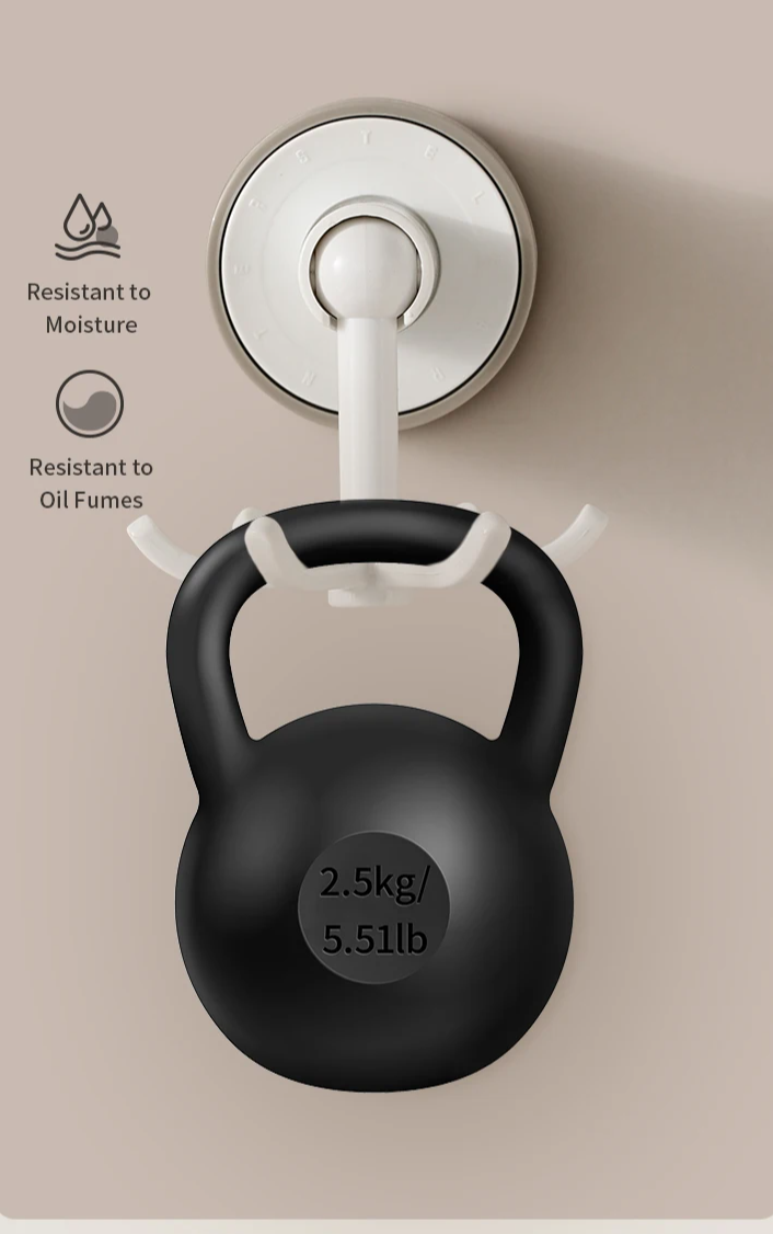 No-Drill Strong Suction 6-Arm Rotating Wall Hook