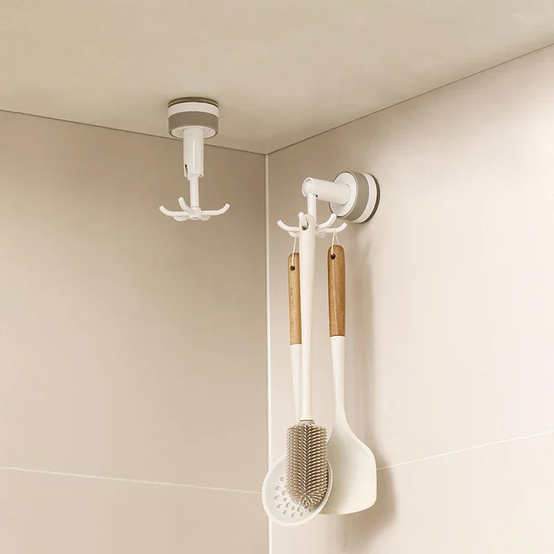 No-Drill Strong Suction 6-Arm Rotating Wall Hook