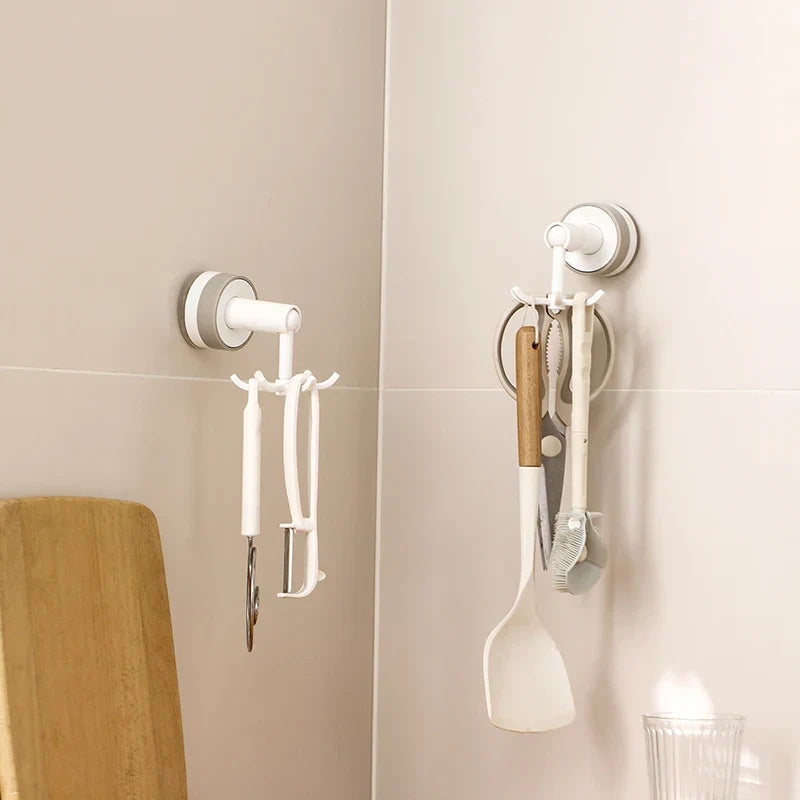 No-Drill Strong Suction 6-Arm Rotating Wall Hook